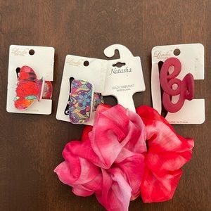 Linda New York, Natasha 5 Piece Hair Claw Clip Scrunchies Hair Accessories SOLD